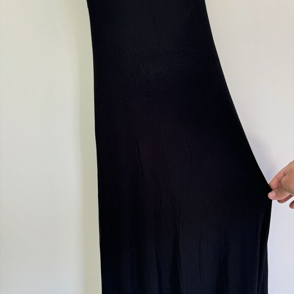 BCBGMAXAZRIA “NEKA”Black Knit Ribbed Maxi Dress Cutout Draped Back XXS NEW Tags - Picture 7 of 14
